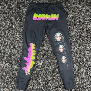 Dennis Rodman The Worm Sweatpants Black Men’s Sz XL New